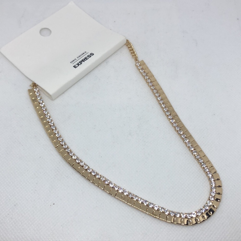 EXPRESS Rhinestone Chain Necklace - Picture 3 of 7